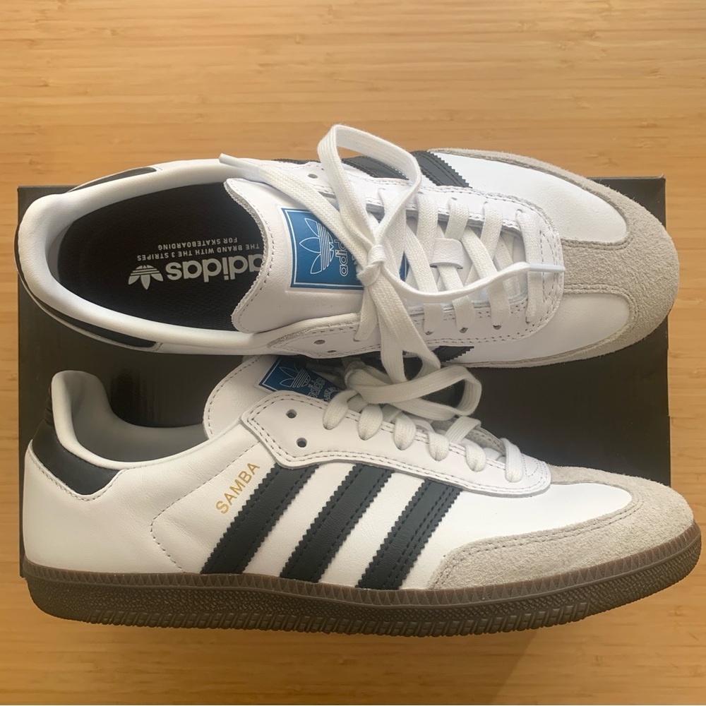 Adidas Samba ADV White and Black Skateboarding Sneakers